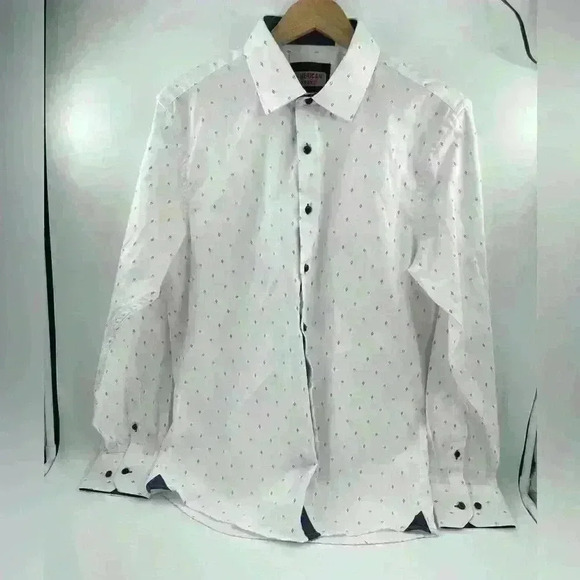 AMERICAN BREED Men's Shirt XL White Down Long Sleeve Cowboy Geometric Pattern - Picture 2 of 9